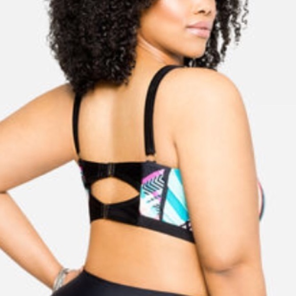 Ashley Stewart Tribal Print Halter Swim Top - Picture 2 of 8